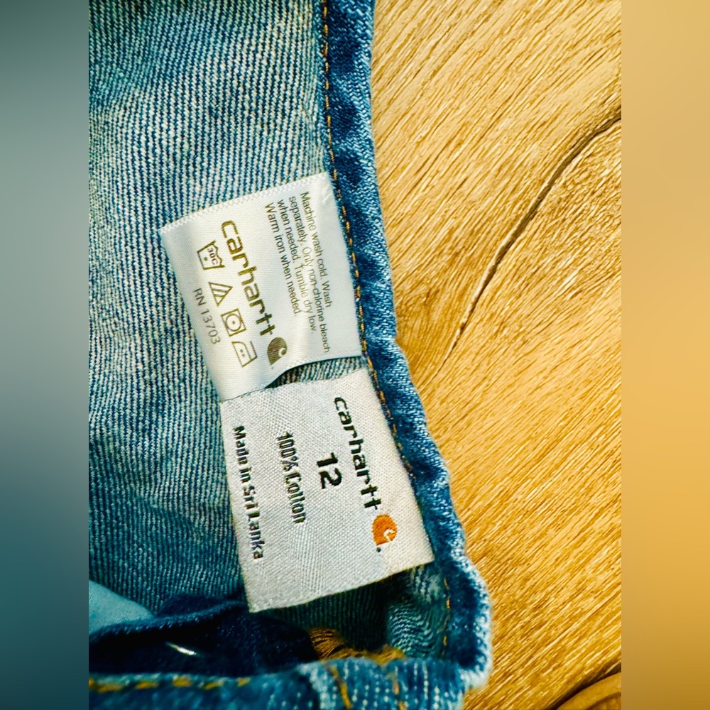 Carhartt Girls Denim Overalls Size 12 - Picture 4 of 8